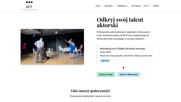 ACT Studio Aktorskie - profesjonalna szkoła aktorstwa teatralnego i filmowego