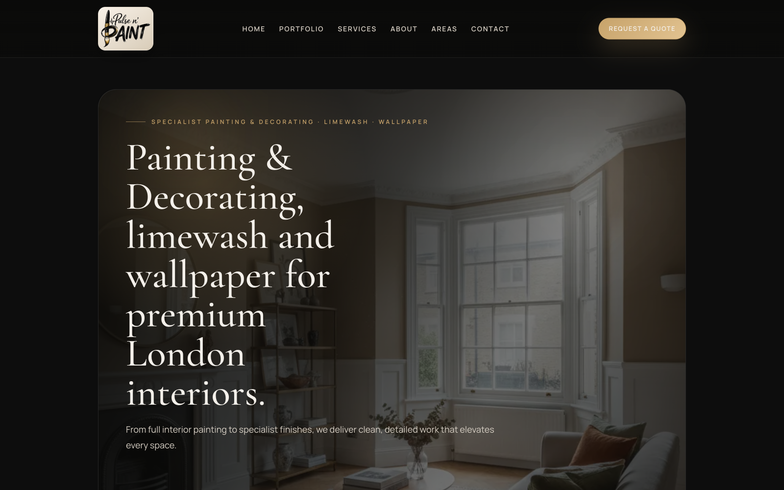 Zrzut ekranu strony Pulse N' Paint - premium painting & decorating London